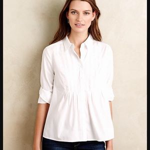 Anthropologie Pleated Sutton Buttondown Shirt 🎉